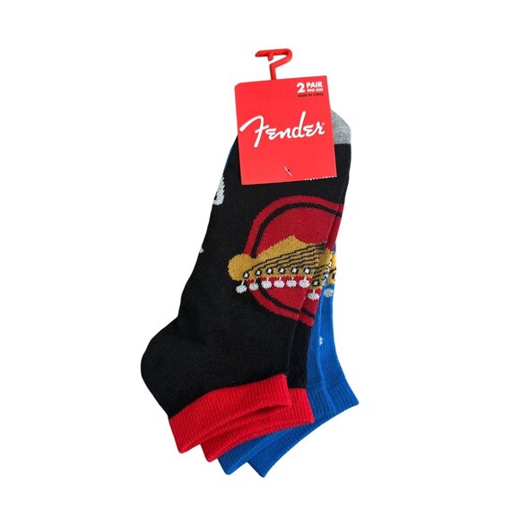 FENDER Men's Set of Two Pairs Guitar Ankle Socks Size 7-12 NEW NWT - Picture 5 of 5